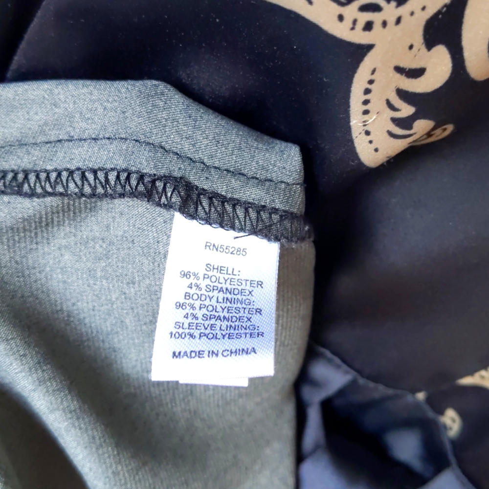 Express Black & Gold Tie Blouse - Picture 5 of 5